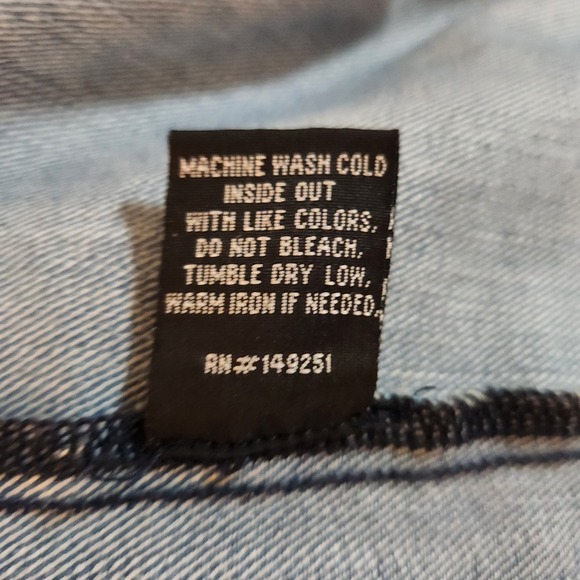 Floral Embroidered Denim Jacket Womens XL Blue Stretch Jean Boho RN149251 - Picture 6 of 6